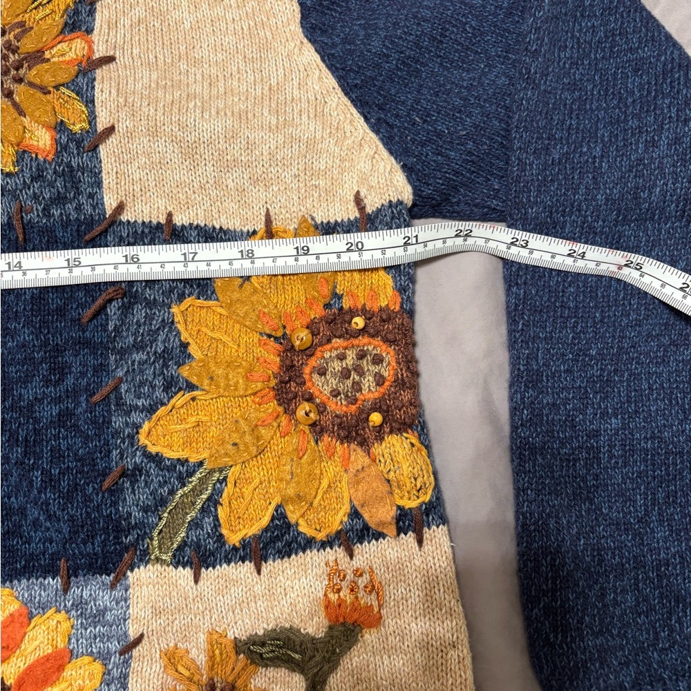 Natural Reflections Sunflower Patchwork Zip-Up Sw… - image 7